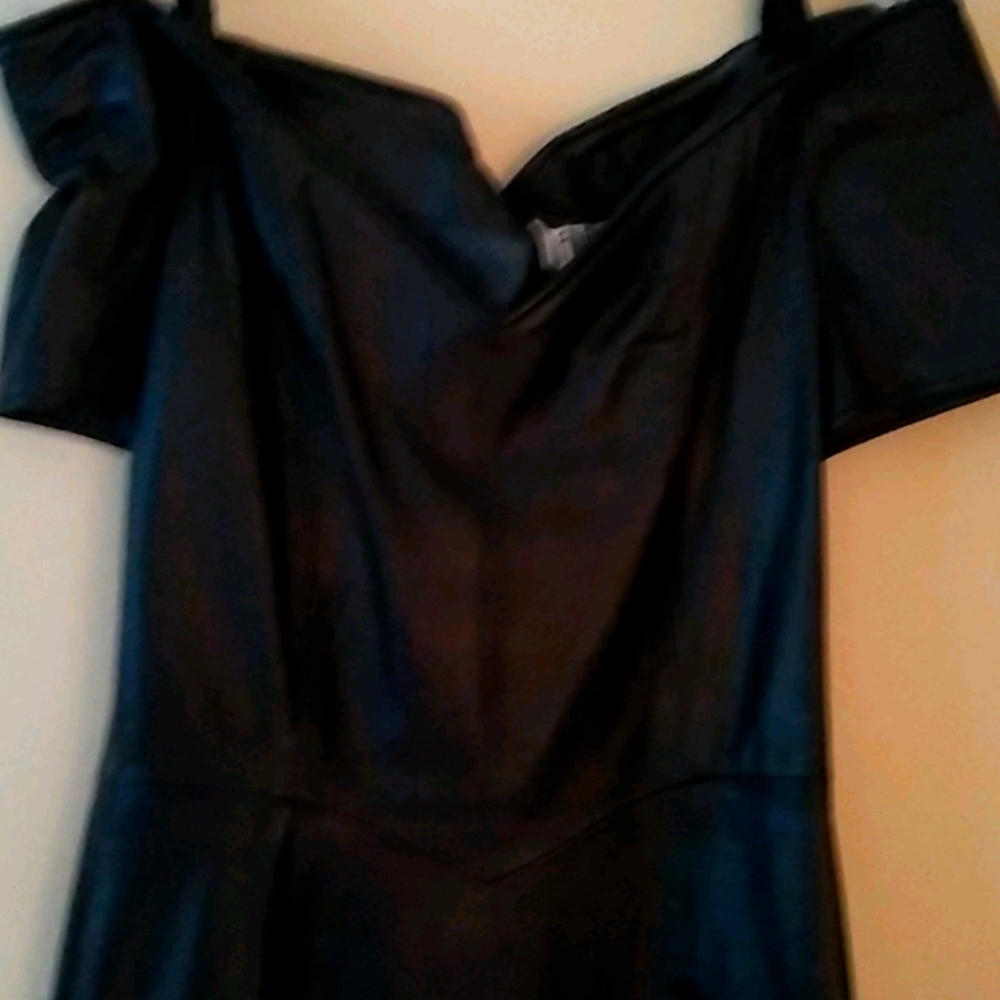 Black sexy leather lambskin dress.